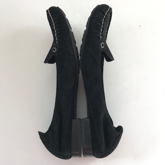 COLE HAAN Black Ballet Flat Suede Nike Air Slip On Loafer Women’s Size 9.5 WIDE - Picture 11 of 16